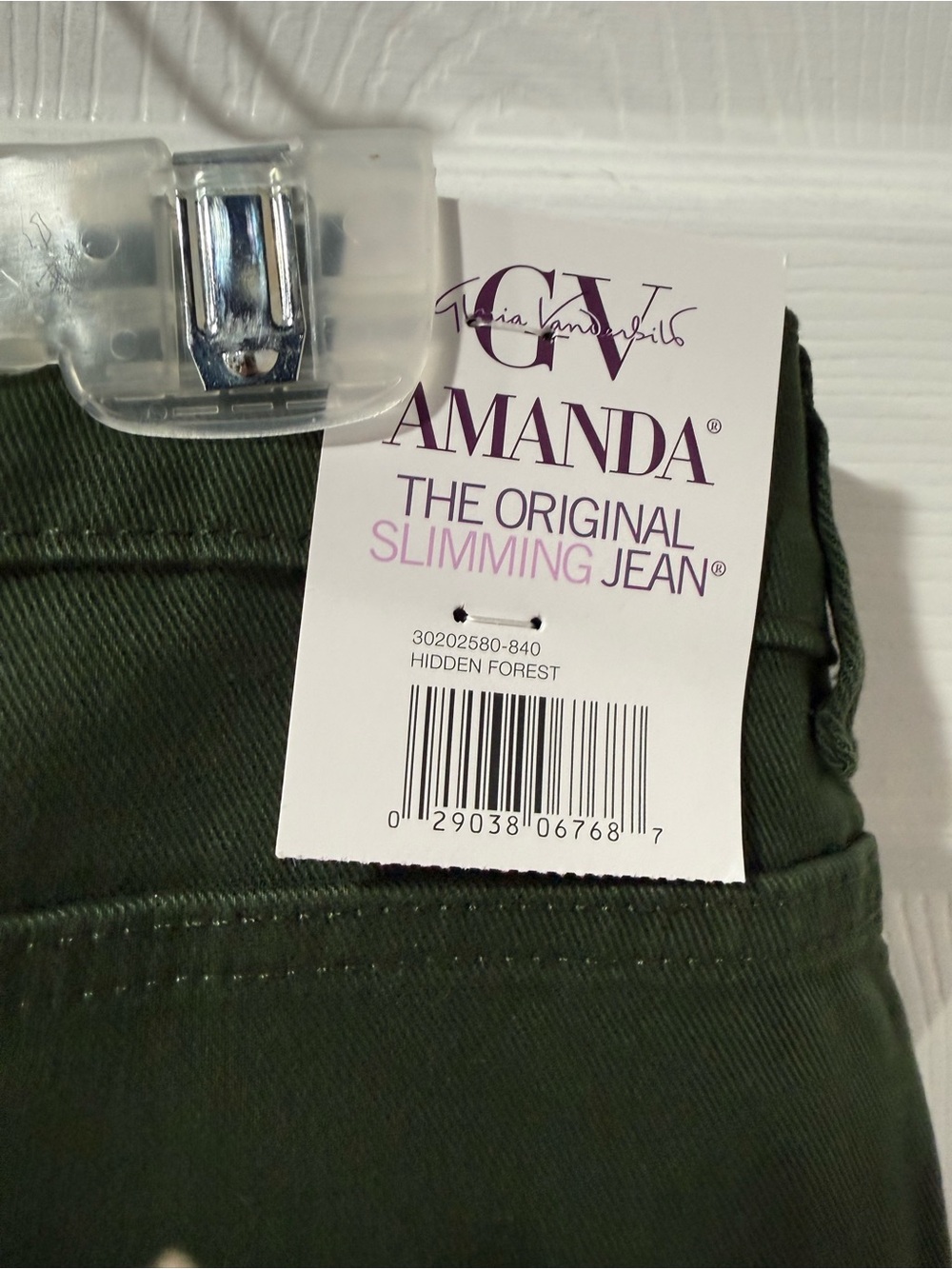 Gloria Vanderbilt Amanda Stretch Jeans in Olive Green size 16P - Picture 5 of 7